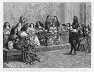 Charles II and his court at the palace during the Plague of London, c1665-1666