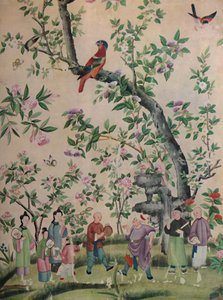 Chinese Hand-Painted Wallpaper, 1928