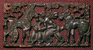 Chinese Bronze Harness-Plaque of Wrestling Men, 5th Century BC by Unbekannt