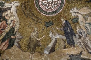 Chora Church Museum: Young Jesus Mosaic (left: Temple Doctors), Istanbul, Turkey