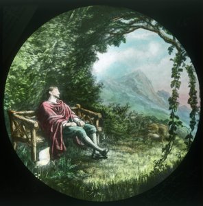 Christian rests in the arbour and loses his scroll