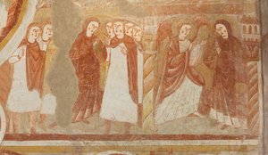 Church (Église Saint-Martin), Interior, Wall Paintings, West Wall of the Nave (detail) by Unbekannt