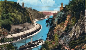 Clifton Suspension Bridge from Leigh Woods, Bristol, c1940s