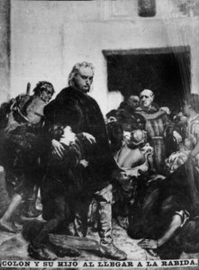 Columbus arriving at Rabida, 15th century, 1920s by Unbekannt