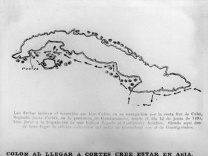 Columbus when Cortes arrived in Cuba, 15th century by Unbekannt