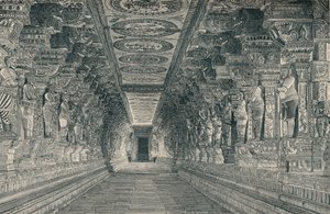 Colonnade in the Interior of the Hindu Temple on the Island of Rameswaram, Southern India, c. 1903