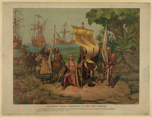 Columbus taking possession of the new country