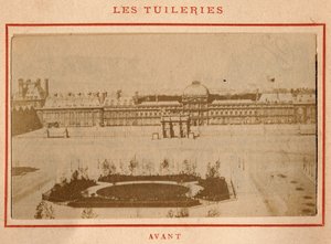 Commune of Paris (1871): view of the Palais des Tuileries in Paris before the fire of May 1871
