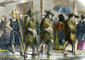 Coolies at Hong Kong, in wet weather by Unbekannt