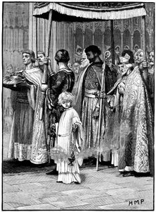 Coronation of Richard I in Westminster Abbey 1189 by Unbekannt