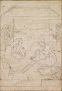Couple Playing Chaupar on a Terrace, c. 1790-1800