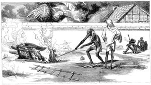Cremation in Calcutta, India, 1882