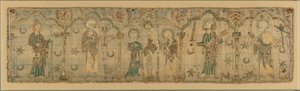 Crucifixion flanked by Saints by Unbekannt