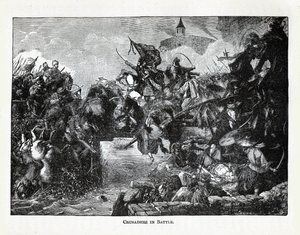 Crusaders in Battle by Unbekannt