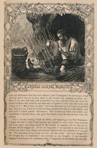 Crusoe Making Baskets, c1870