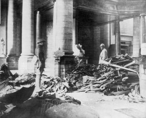 Damage to the Interior of Douai Church, France