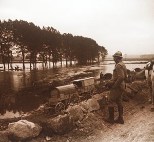 Damaged vehicles, Meuse, northern France, c. 1914-1918