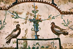 Decoration in the Catacombs of Praetextatus on the Via Appia, Rome, Italy