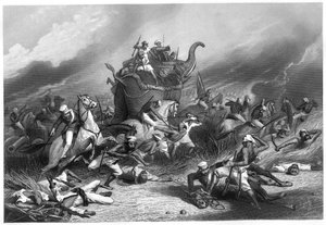 Defeat of the Peishwas army before Jhansi by General Rose, 1st April 1858 by Unbekannt