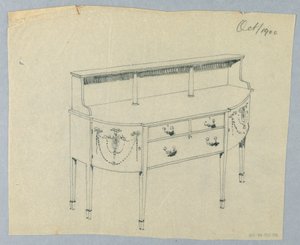 Design for Sideboard with Neo-Classical Ornament, October 1900