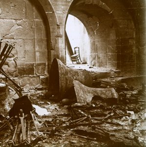 Destroyed Church, Marne, Northern France, c1914