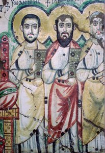 Detail of a coptic wall painting showing two apostles by Unbekannt