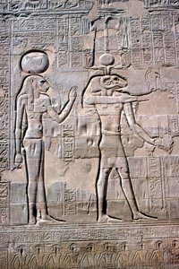 Detail of a Relief of Sekhmet and Knum, Temple of Khnum