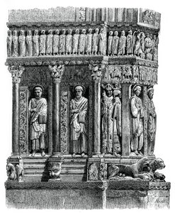 (detail) of the portal of St Trophimus, Arles by Unbekannt