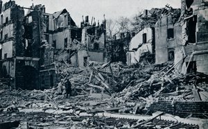 Devastated buildings, from the inner Temple garden, 1941