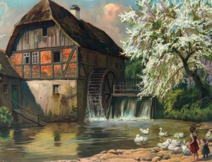 The Old Red Mill by Unbekannt