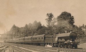 Down Brighton Express near South Croydon. Engine 4-4-2, No. 421 by Unbekannt