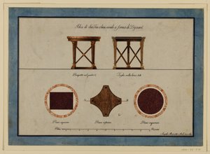 Drawing, Design for Two Small Breakfast Tables, early 19th century by Unbekannt