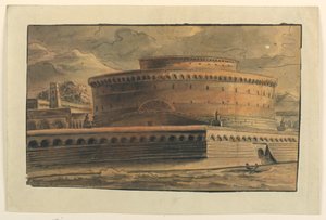 Drawing, Stage Design, Exterior of Circular Building, early 19th century