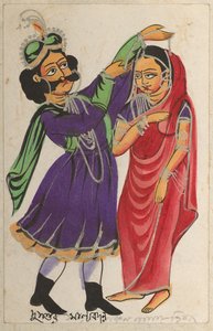 Dusmanta Garlanding Shakumtala, 1800s by Unbekannt
