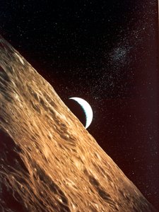 Earthrise Seen from Surface of the Moon, Apollo Mission