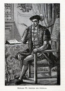 Edward VI Writing His Journal, 1882 by Unbekannt