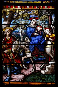 Scenes from the Life of the Virgin Stained Glass (detail) in Saint-Remy Church, Troyes, France
