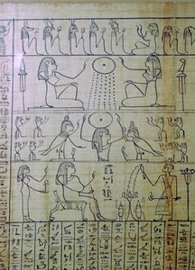Egyptian depiction of a funeral and entrance into the underworld, Papyrus of Ani by Unbekannt