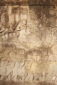 Elephants and Warriors: Relief Sculpture on the East Outer Gallery at Bayon by Unbekannt