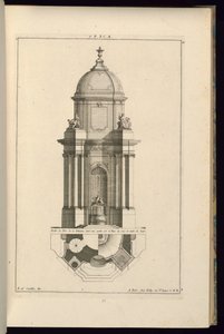 Elevation and Plan for a Public Fountain