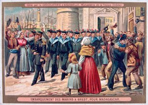 Embarkation of the Marines at Brest for Madagascar