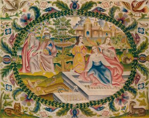Embroidered Picture, Mid-17th Century by Unbekannt