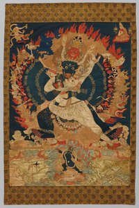 Embroidery: Yama and Consort by Unbekannt