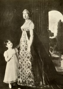Empire gown and child