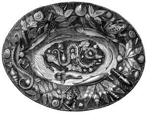 Enamelled dish by Bernard Palissy