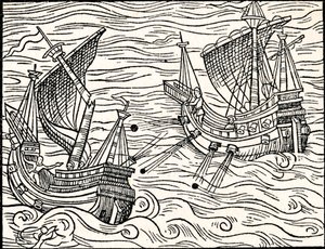 Engagement Between Two Merchant Ships Off The Coast of Iceland