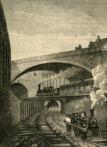 Entrance to the Clerkenwell Tunnel from Farringdon Street, c1876