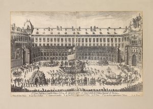 Equestrian ballet in the courtyard of the Vienna Hofburg by Unbekannt