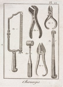 Equipment, Early-Modern Surgical saw and other instruments by Unbekannt