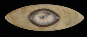 Eye Miniature on an Elliptical Ivory Box